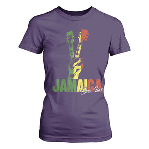 Jamaica One Love Reggae Music T Shirt For Women Rasta Peace Hand Guitar TS11 Purple Print Your Wear