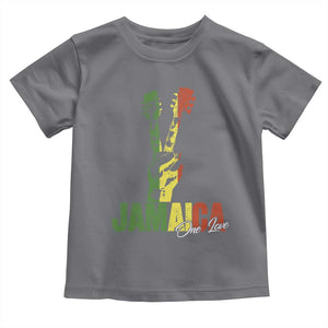 Jamaica One Love Reggae Music Toddler T Shirt Rasta Peace Hand Guitar TS11 Charcoal Print Your Wear