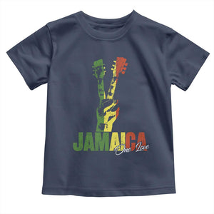 Jamaica One Love Reggae Music Toddler T Shirt Rasta Peace Hand Guitar TS11 Navy Print Your Wear