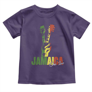 Jamaica One Love Reggae Music Toddler T Shirt Rasta Peace Hand Guitar TS11 Purple Print Your Wear