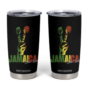 Jamaica One Love Reggae Music Tumbler Cup Rasta Peace Hand Guitar TS11 Black Print Your Wear