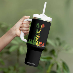 Jamaica One Love Reggae Music Tumbler With Handle Rasta Peace Hand Guitar TS11 Print Your Wear
