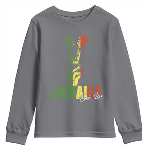 Jamaica One Love Reggae Music Youth Sweatshirt Rasta Peace Hand Guitar TS11 Charcoal Print Your Wear
