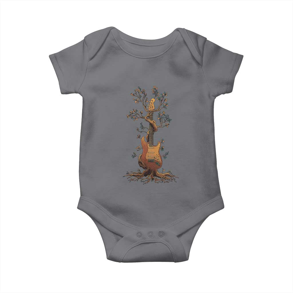 Nature Guitar Tree of Life Guitarist Artistic Roots Baby Onesie TS11 Charcoal Print Your Wear