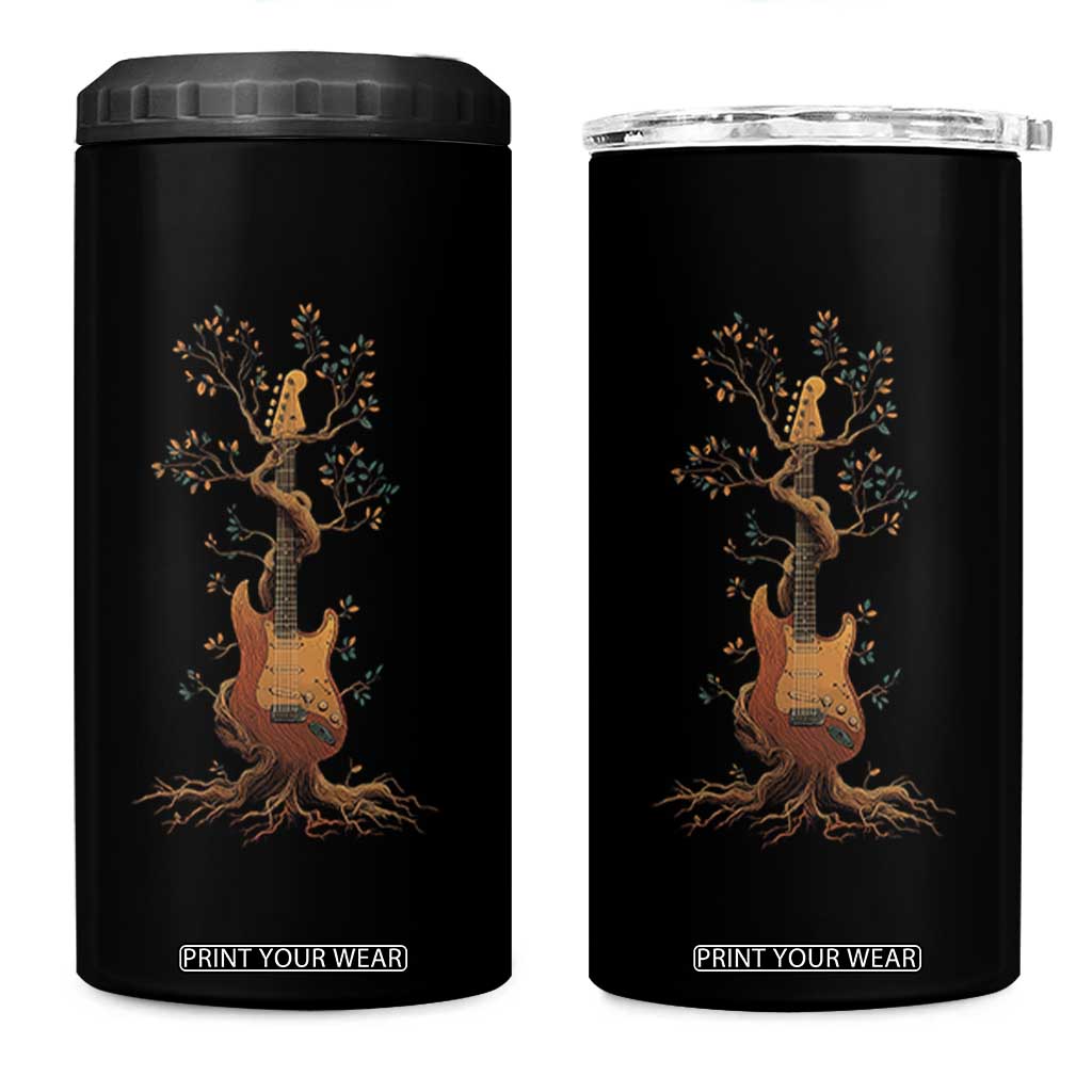 Nature Guitar Tree of Life Guitarist Artistic Roots 4 in 1 Can Cooler Tumbler TS11 One Size: 16 oz Black Print Your Wear