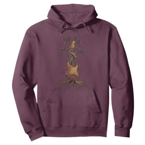 Nature Guitar Tree of Life Guitarist Artistic Roots Hoodie TS11 Maroon Print Your Wear