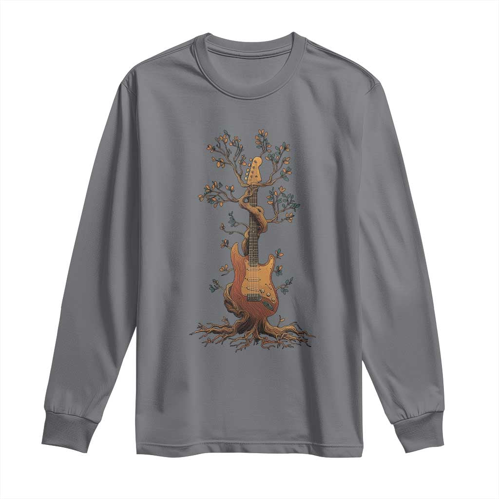 Nature Guitar Tree of Life Guitarist Artistic Roots Long Sleeve Shirt TS11 Charcoal Print Your Wear