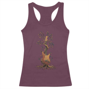 Nature Guitar Tree of Life Guitarist Artistic Roots Racerback Tank Top TS11 Maroon Print Your Wear