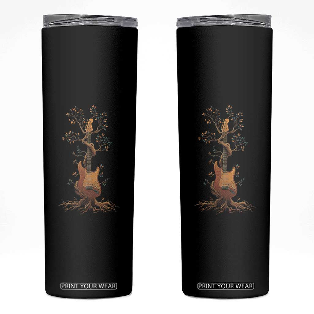 Nature Guitar Tree of Life Guitarist Artistic Roots Skinny Tumbler TS11 Black Print Your Wear