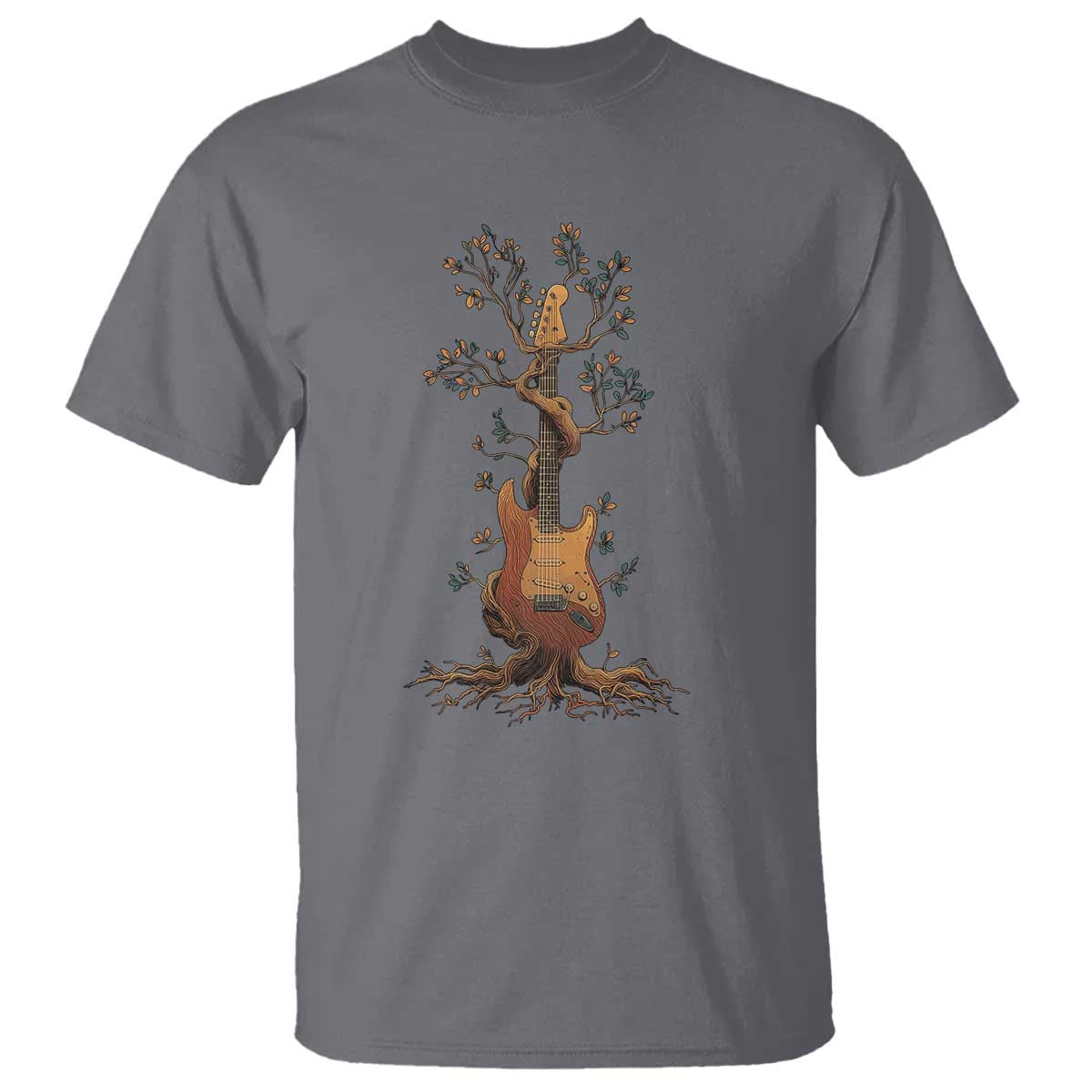 Nature Guitar Tree of Life Guitarist Artistic Roots T Shirt TS11 Charcoal Print Your Wear