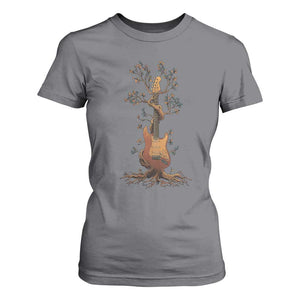 Nature Guitar Tree of Life Guitarist Artistic Roots T Shirt For Women TS11 Charcoal Print Your Wear