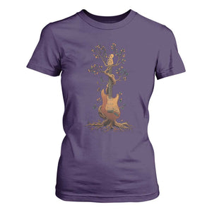 Nature Guitar Tree of Life Guitarist Artistic Roots T Shirt For Women TS11 Purple Print Your Wear