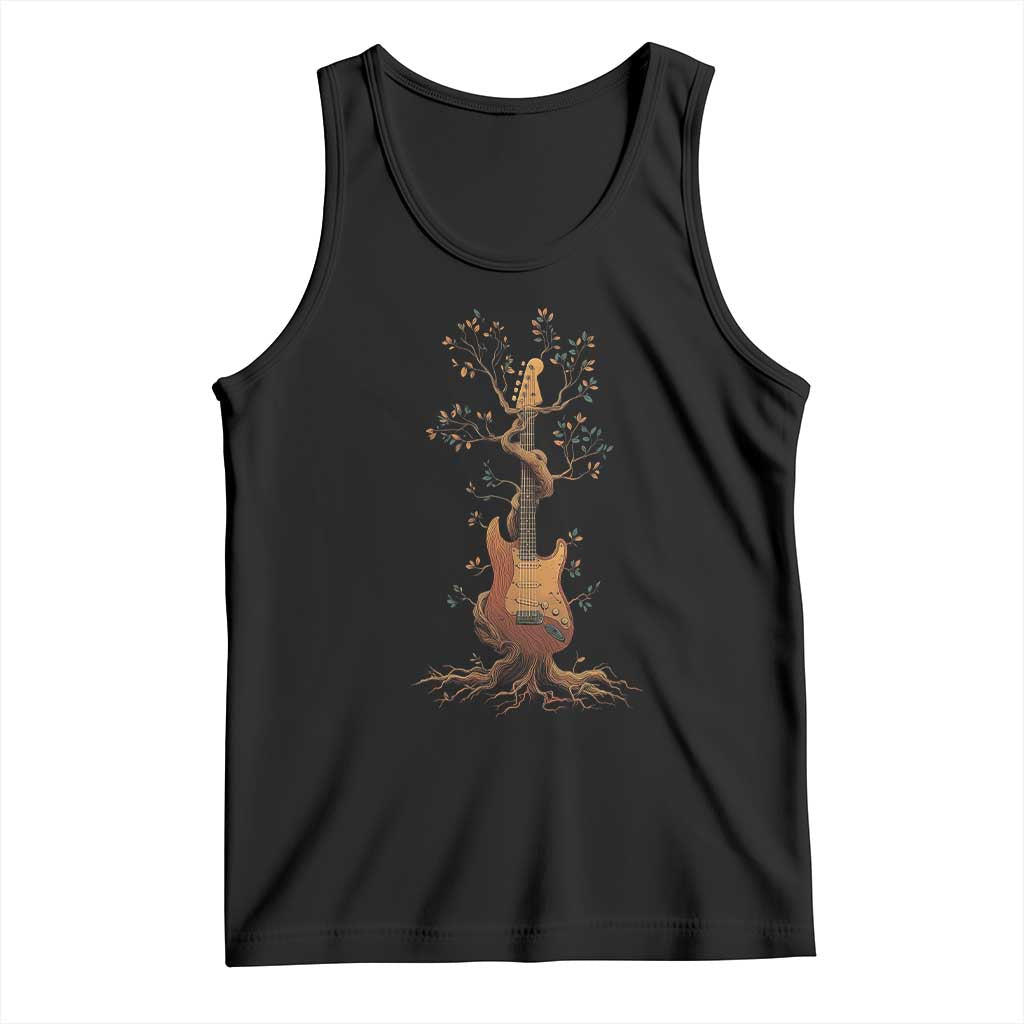 Nature Guitar Tree of Life Guitarist Artistic Roots Tank Top TS11 Black Print Your Wear