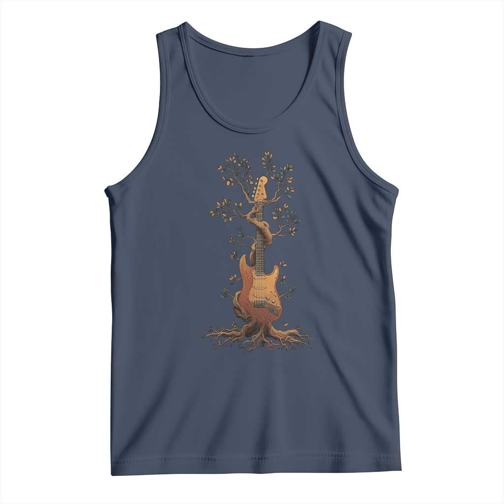 Nature Guitar Tree of Life Guitarist Artistic Roots Tank Top TS11 Navy Print Your Wear