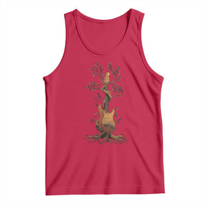 Nature Guitar Tree of Life Guitarist Artistic Roots Tank Top TS11 Red Print Your Wear