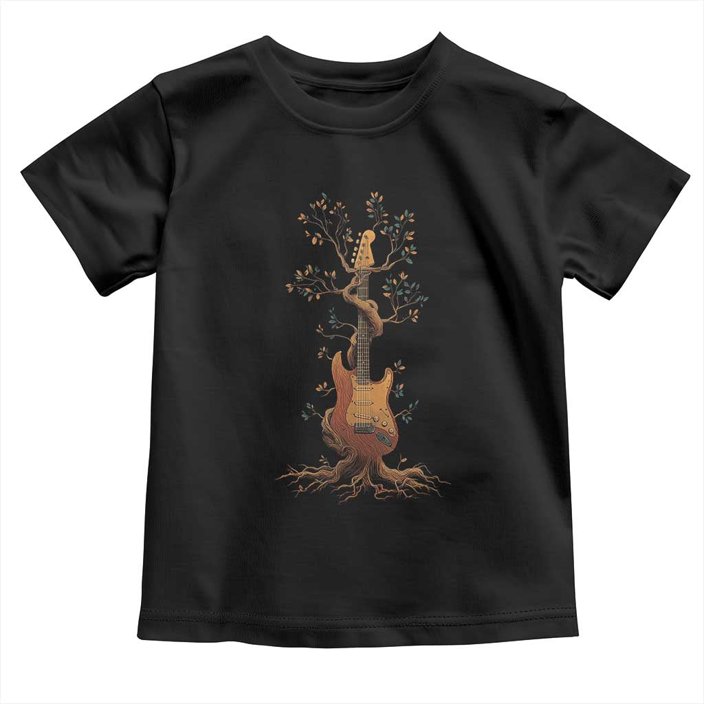 Nature Guitar Tree of Life Guitarist Artistic Roots Toddler T Shirt TS11 Black Print Your Wear