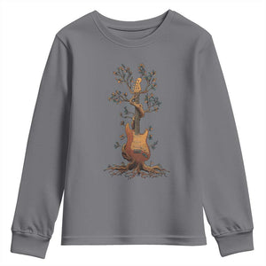 Nature Guitar Tree of Life Guitarist Artistic Roots Youth Sweatshirt TS11 Charcoal Print Your Wear