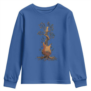 Nature Guitar Tree of Life Guitarist Artistic Roots Youth Sweatshirt TS11 Royal Blue Print Your Wear