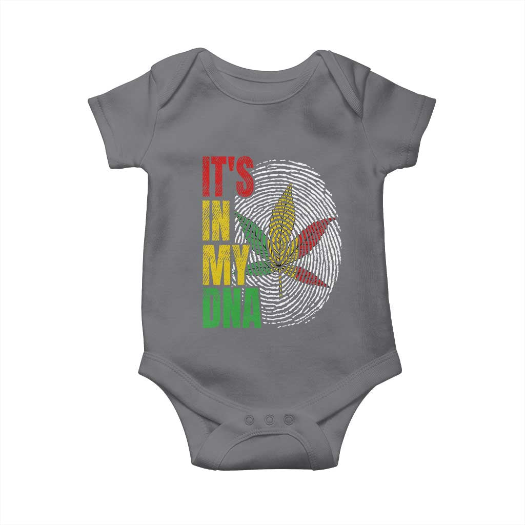 Funny Jamaica Rasta Cannabis Weed Baby Onesie Its In My DNA TS11 Charcoal Print Your Wear