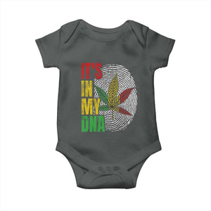 Funny Jamaica Rasta Cannabis Weed Baby Onesie Its In My DNA TS11 Dark Heather Print Your Wear