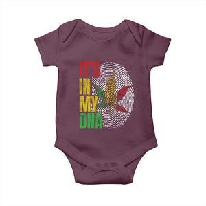 Funny Jamaica Rasta Cannabis Weed Baby Onesie Its In My DNA TS11 Maroon Print Your Wear