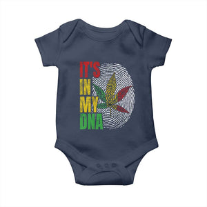 Funny Jamaica Rasta Cannabis Weed Baby Onesie Its In My DNA TS11 Navy Print Your Wear