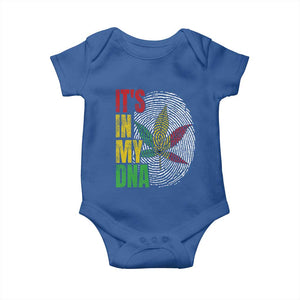 Funny Jamaica Rasta Cannabis Weed Baby Onesie Its In My DNA TS11 Royal Blue Print Your Wear