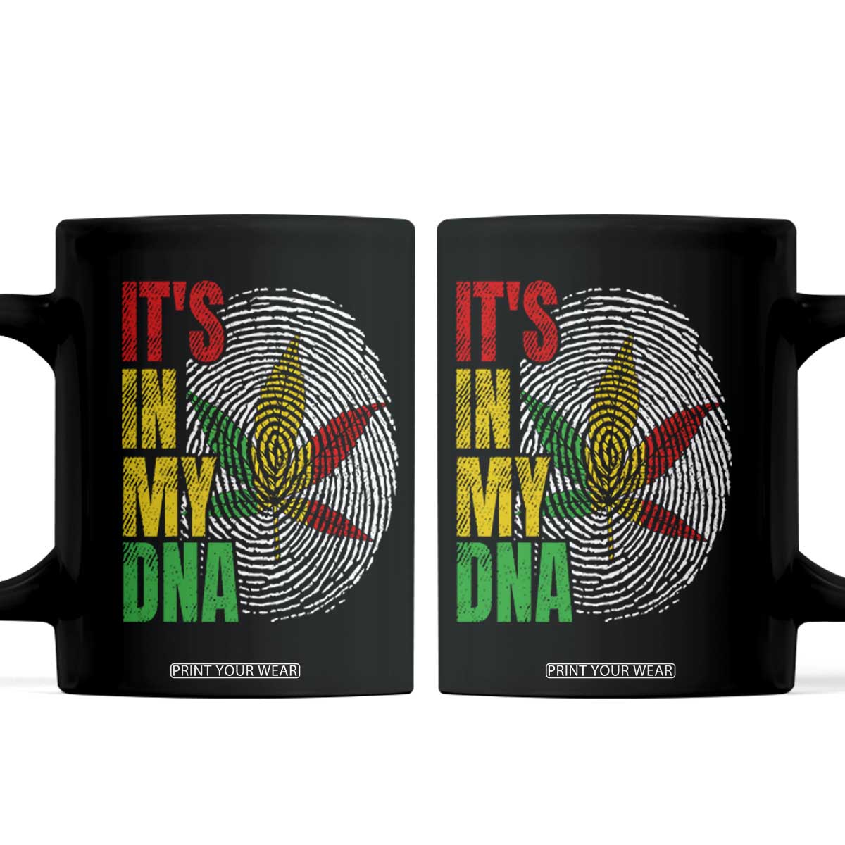 Funny Jamaica Rasta Cannabis Weed Coffee Mug Its In My DNA TS11 Black Print Your Wear