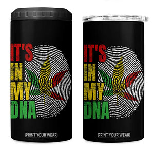 Funny Jamaica Rasta Cannabis Weed 4 in 1 Can Cooler Tumbler Its In My DNA TS11 One Size: 16 oz Black Print Your Wear