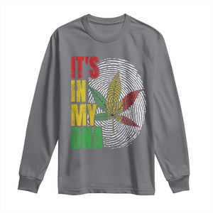 Funny Jamaica Rasta Cannabis Weed Long Sleeve Shirt Its In My DNA TS11 Charcoal Print Your Wear