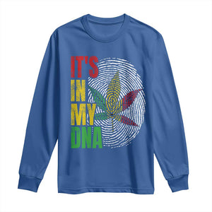 Funny Jamaica Rasta Cannabis Weed Long Sleeve Shirt Its In My DNA TS11 Royal Blue Print Your Wear