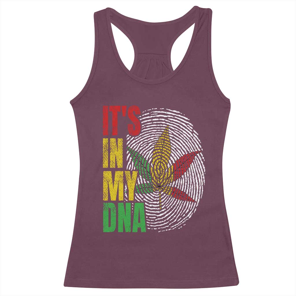 Funny Jamaica Rasta Cannabis Weed Racerback Tank Top Its In My DNA TS11 Maroon Print Your Wear