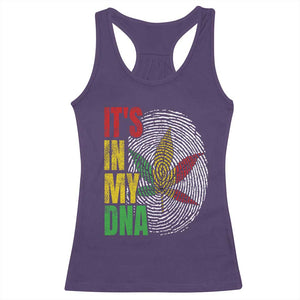Funny Jamaica Rasta Cannabis Weed Racerback Tank Top Its In My DNA TS11 Purple Print Your Wear