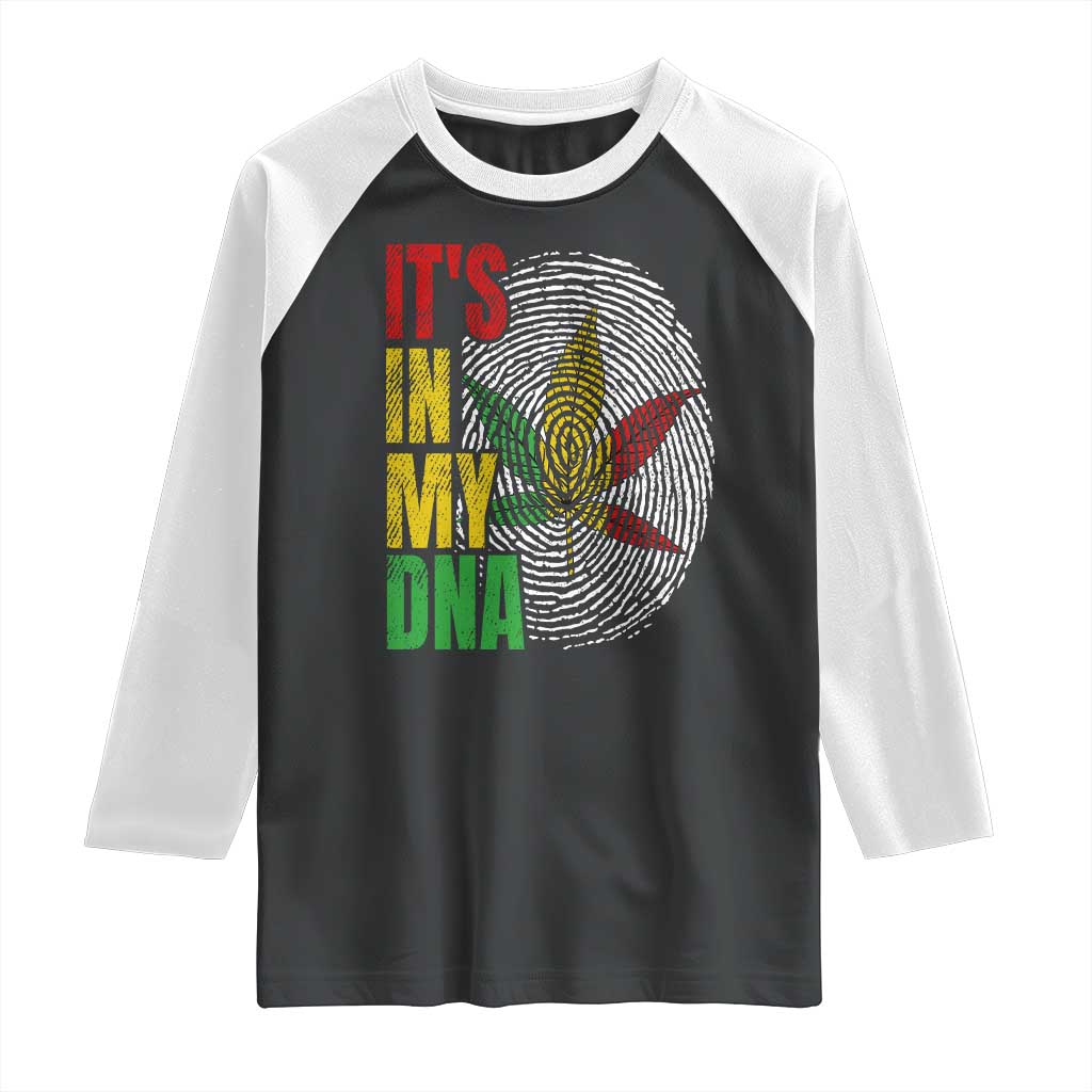 Funny Jamaica Rasta Cannabis Weed Raglan Shirt Its In My DNA TS11 Black White Print Your Wear