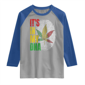 Funny Jamaica Rasta Cannabis Weed Raglan Shirt Its In My DNA TS11 Sport Gray Royal Print Your Wear
