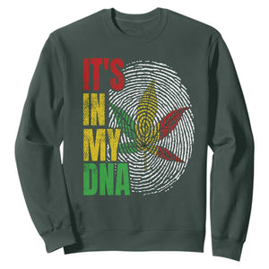 Funny Jamaica Rasta Cannabis Weed Sweatshirt Its In My DNA TS11 Dark Forest Green Print Your Wear