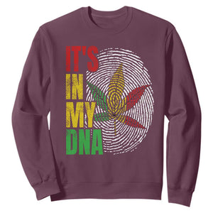 Funny Jamaica Rasta Cannabis Weed Sweatshirt Its In My DNA TS11 Maroon Print Your Wear
