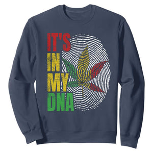 Funny Jamaica Rasta Cannabis Weed Sweatshirt Its In My DNA TS11 Navy Print Your Wear