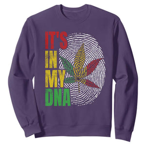 Funny Jamaica Rasta Cannabis Weed Sweatshirt Its In My DNA TS11 Purple Print Your Wear