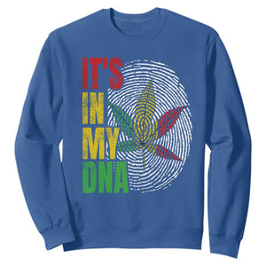 Funny Jamaica Rasta Cannabis Weed Sweatshirt Its In My DNA TS11 Royal Blue Print Your Wear