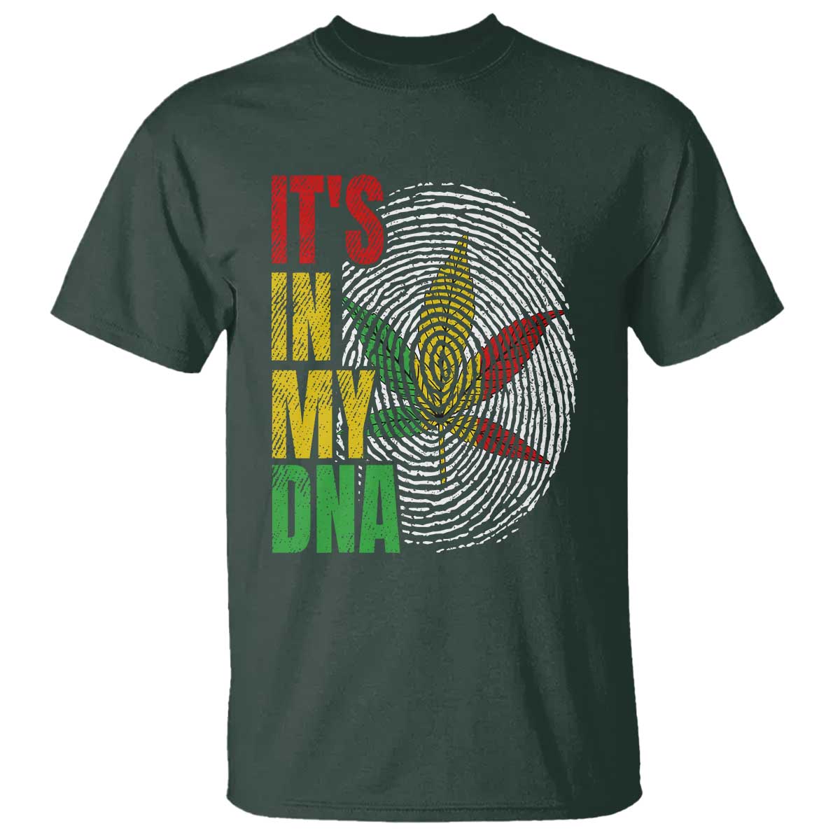 Funny Jamaica Rasta Cannabis Weed T Shirt Its In My DNA TS11 Dark Forest Green Print Your Wear