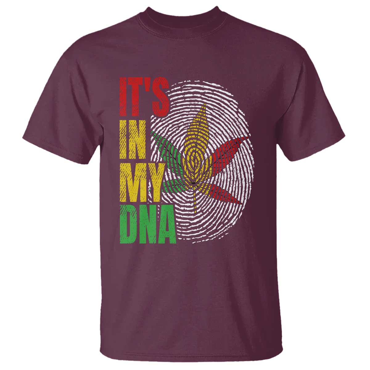 Funny Jamaica Rasta Cannabis Weed T Shirt Its In My DNA TS11 Maroon Print Your Wear
