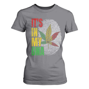 Funny Jamaica Rasta Cannabis Weed T Shirt For Women Its In My DNA TS11 Charcoal Print Your Wear