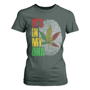 Funny Jamaica Rasta Cannabis Weed T Shirt For Women Its In My DNA TS11 Dark Forest Green Print Your Wear