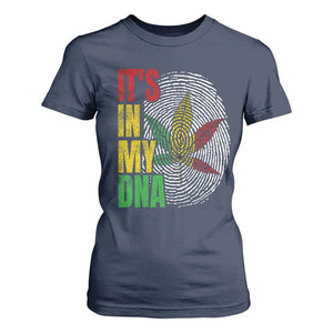 Funny Jamaica Rasta Cannabis Weed T Shirt For Women Its In My DNA TS11 Navy Print Your Wear
