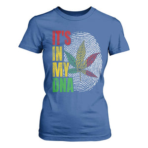 Funny Jamaica Rasta Cannabis Weed T Shirt For Women Its In My DNA TS11 Royal Blue Print Your Wear