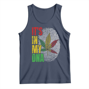 Funny Jamaica Rasta Cannabis Weed Tank Top Its In My DNA TS11 Navy Print Your Wear