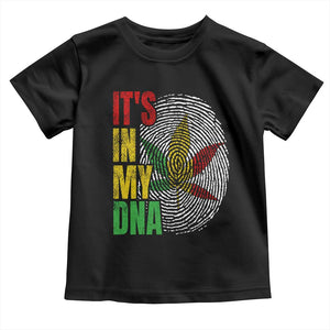 Funny Jamaica Rasta Cannabis Weed Toddler T Shirt Its In My DNA TS11 Black Print Your Wear