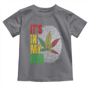 Funny Jamaica Rasta Cannabis Weed Toddler T Shirt Its In My DNA TS11 Charcoal Print Your Wear
