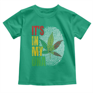Funny Jamaica Rasta Cannabis Weed Toddler T Shirt Its In My DNA TS11 Irish Green Print Your Wear